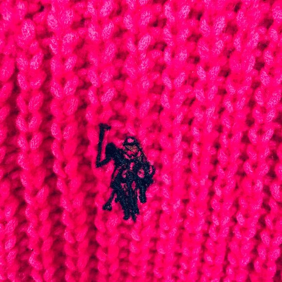 US Polo Assn Fuchsia V-Neck Cardigan - Picture 4 of 4